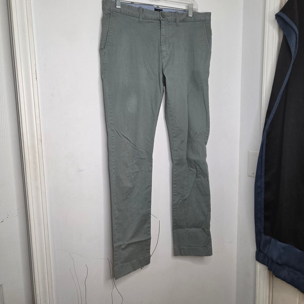 J.Crew Flex Chino Driggs Slim Fit Pants Mens 33x32 Sage Green Cotton Blend
